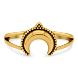 Moon Ring Oxidized Band Solid 925 Sterling Silver Thumb Ring (10mm)