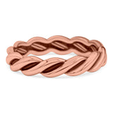 Rope Ring Oxidized Band Solid 925 Sterling Silver Thumb Ring (4mm)