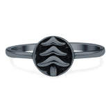 Tree Ring Oxidized Band Solid 925 Sterling Silver Thumb Ring (8mm)