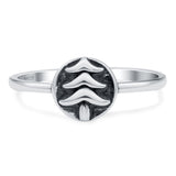 Tree Ring Oxidized Band Solid 925 Sterling Silver Thumb Ring (8mm)