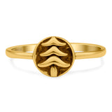 Tree Ring Oxidized Band Solid 925 Sterling Silver Thumb Ring (8mm)