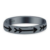 Arrow Ring Oxidized Band Solid 925 Sterling Silver Thumb Ring (3.5mm))