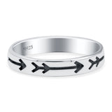 Arrow Ring Oxidized Band Solid 925 Sterling Silver Thumb Ring (3.5mm))