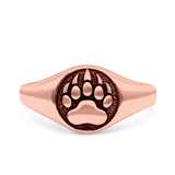 Bear Paw Ring Oxidized Band Solid 925 Sterling Silver Thumb Ring (9.6mm)