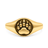 Bear Paw Ring Oxidized Band Solid 925 Sterling Silver Thumb Ring (9.6mm)