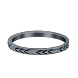 Arrows Ring Oxidized Band Solid 925 Sterling Silver Thumb Ring (2mm)