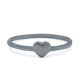 Heart Oxidized Ring Band Solid 925 Sterling Silver Thumb Ring (5mm)