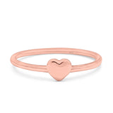 Heart Oxidized Ring Band Solid 925 Sterling Silver Thumb Ring (5mm)