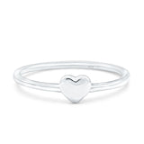 Heart Oxidized Ring Band Solid 925 Sterling Silver Thumb Ring (5mm)