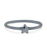 Star Ring Oxidized Band Solid 925 Sterling Silver Thumb Ring (5mm)