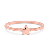 Star Ring Oxidized Band Solid 925 Sterling Silver Thumb Ring (5mm)