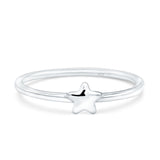 Star Ring Oxidized Band Solid 925 Sterling Silver Thumb Ring (5mm)