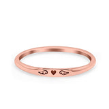 Heart & Wings Ring Oxidized Band Solid 925 Sterling Silver Thumb Ring (2.2mm)