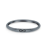 Infinity Ring Oxidized Band Solid 925 Sterling Silver Thumb Ring (2.2mm)