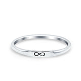 Infinity Ring Oxidized Band Solid 925 Sterling Silver Thumb Ring (2.2mm)