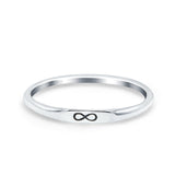 Infinity Ring Oxidized Band Solid 925 Sterling Silver Thumb Ring (2.2mm)