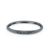 Infinity Wings Ring Oxidized Band Solid 925 Sterling Silver Thumb Ring (2.2mm)