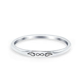 Infinity Wings Ring Oxidized Band Solid 925 Sterling Silver Thumb Ring (2.2mm)