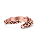 Dragon Ring Oxidized Band Solid 925 Sterling Silver Thumb Ring (7.3mm)