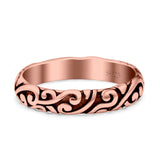 Filigree Ring Oxidized Band Solid 925 Sterling Silver Thumb Ring (3.7mm)