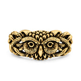 Owl Ring Oxidized Band Solid 925 Sterling Silver Thumb Ring (10.5mm)