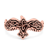 Celtic Ring Oxidized Band Solid 925 Sterling Silver Thumb Ring (11mm)