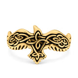 Celtic Ring Oxidized Band Solid 925 Sterling Silver Thumb Ring (11mm)