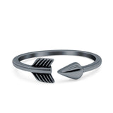 Arrow Band Oxidized Ring Solid 925 Sterling Silver (5mm)