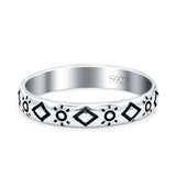 Sun Ring Oxidized Band Solid 925 Sterling Silver Thumb Ring (3mm)