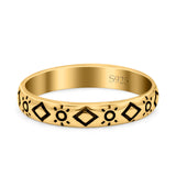 Sun Ring Oxidized Band Solid 925 Sterling Silver Thumb Ring (3mm)
