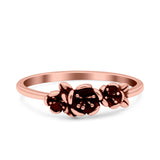 Flowers Ring Oxidized Band Solid 925 Sterling Silver Thumb Ring (5mm)