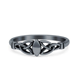 Celtic Ring Oxidized Band Solid 925 Sterling Silver Thumb Ring (5mm)
