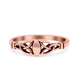 Celtic Ring Oxidized Band Solid 925 Sterling Silver Thumb Ring (5mm)