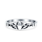 Celtic Ring Oxidized Band Solid 925 Sterling Silver Thumb Ring (5mm)