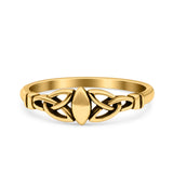 Celtic Ring Oxidized Band Solid 925 Sterling Silver Thumb Ring (5mm)