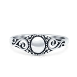 Bali Style Ring Oxidized Band Solid 925 Sterling Silver Thumb Ring (6.8mm)
