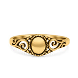 Bali Style Ring Oxidized Band Solid 925 Sterling Silver Thumb Ring (6.8mm)