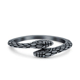 Snakes Band Oxidized Ring Solid 925 Sterling Silver (5.5mm)