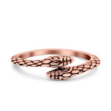 Snakes Band Oxidized Ring Solid 925 Sterling Silver (5.5mm)