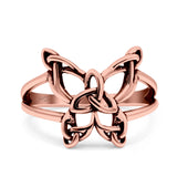 Celtic Butterfly Ring Oxidized Band Solid 925 Sterling Silver Thumb Ring (13.5mm)