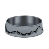 Mountains Ring Oxidized Band Solid 925 Sterling Silver Thumb Ring (6mm)