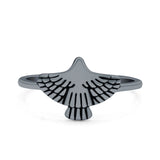 Eagle Ring Oxidized Band Solid 925 Sterling Silver Thumb Ring (10mm)