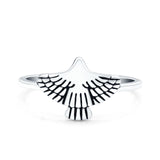 Eagle Ring Oxidized Band Solid 925 Sterling Silver Thumb Ring (10mm)