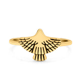 Eagle Ring Oxidized Band Solid 925 Sterling Silver Thumb Ring (10mm)