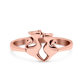 Cats Ring Oxidized Band Solid 925 Sterling Silver Thumb Ring (10mm)