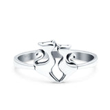 Cats Ring Oxidized Band Solid 925 Sterling Silver Thumb Ring (10mm)