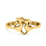 Cats Ring Oxidized Band Solid 925 Sterling Silver Thumb Ring (10mm)