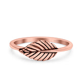 Leaves Ring Oxidized Band Solid 925 Sterling Silver Thumb Ring (6.5mm)