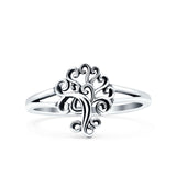 Tree Ring Oxidized Band Solid 925 Sterling Silver Thumb Ring (12mm)