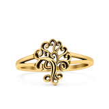 Tree Ring Oxidized Band Solid 925 Sterling Silver Thumb Ring (12mm)